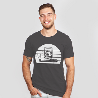 bourbon & cigar dark gray shirt